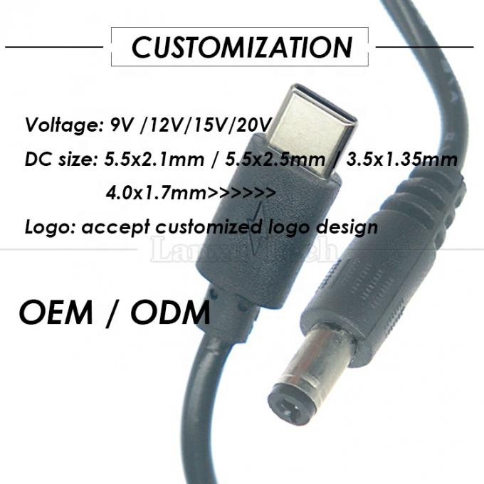 PD-Ladung 3A 9V 12V 15V 20V USB Typ C zu DC 5.5x2.1mm Jack Adapter Converter Kabel für Wifi Router Modem Projektor Kamera 5