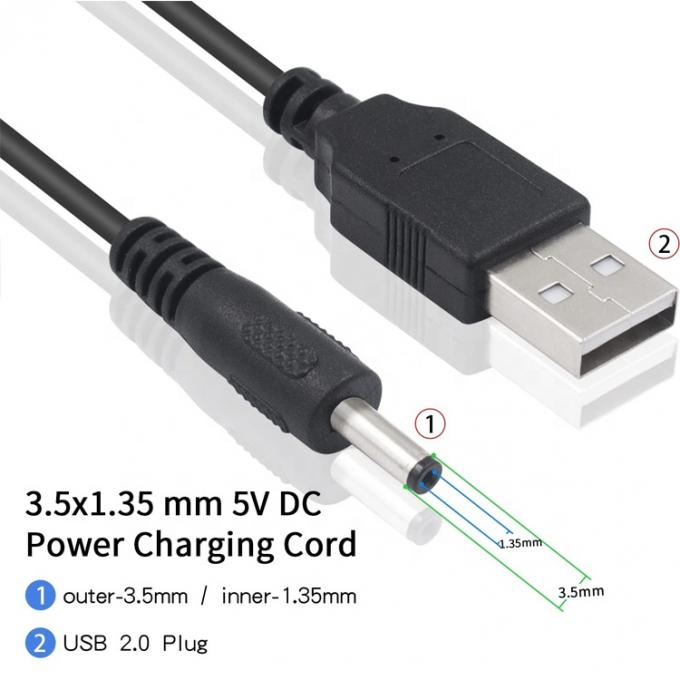1 Meter USB Männlich auf Gleichspannung Jack 3,5 mm 1,35 mm Ladekabel für Routerlautsprecher 4