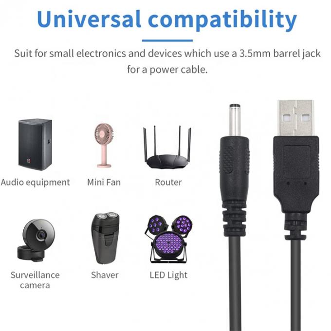 1 Meter USB Männlich auf Gleichspannung Jack 3,5 mm 1,35 mm Ladekabel für Routerlautsprecher 5