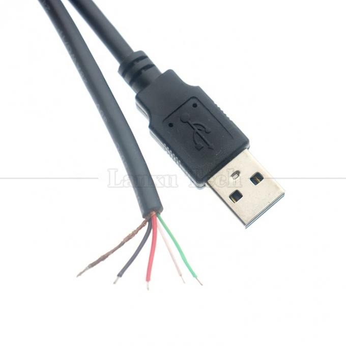 Custom USB 2.0 Typ A Männlich bis entklebt 2 3 4 Drähte Offene End Pigtail Datenladekabel 3
