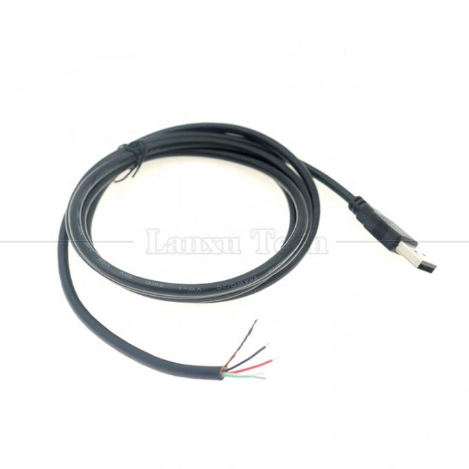 Custom USB 2.0 Typ A Männlich bis entklebt 2 3 4 Drähte Offene End Pigtail Datenladekabel 6