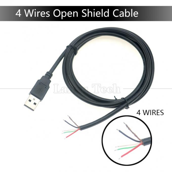 Custom USB 2.0 Typ A Männlich bis entklebt 2 3 4 Drähte Offene End Pigtail Datenladekabel 7