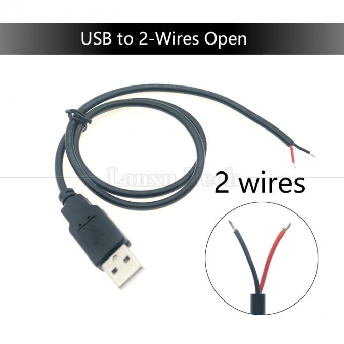 Custom USB 2.0 Typ A Männlich bis entklebt 2 3 4 Drähte Offene End Pigtail Datenladekabel 9