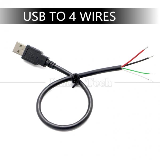 Custom USB 2.0 Typ A Männlich bis entklebt 2 3 4 Drähte Offene End Pigtail Datenladekabel 8