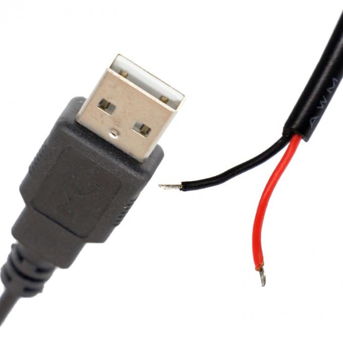OEM USB 2.0 Ein Männchen zum Öffnen Stripped Soldering Tined Bare 2 Wire End Pigtail Stromladekabel 2