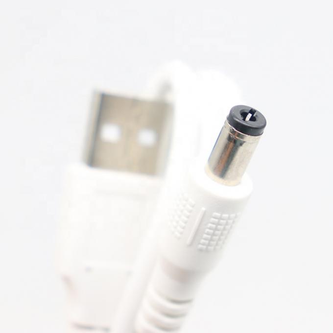 Weißes 1M 5V USB 2.0 A Männlich bis Gleichspannung Jack 5.5X2.1mm Ladekabel 4