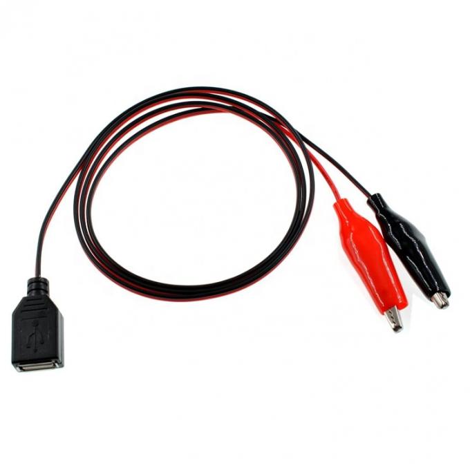 Krokodil Klemmen Alligator Clip auf USB Eine weibliche Testdraht Adapterkabel 4