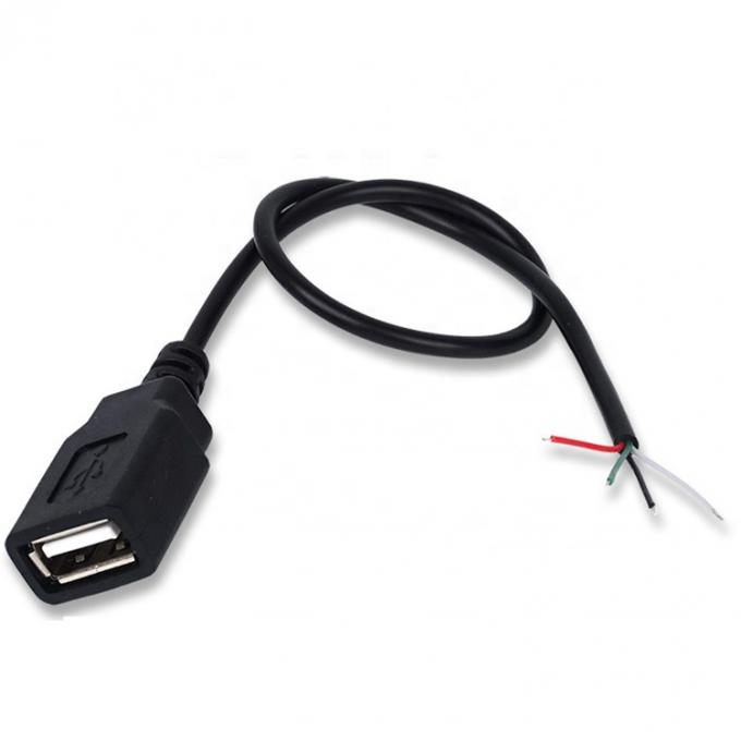 Männlich-Weiblich-USB 2.0 Typ A Stecker zum freien Ende eingelagertes offenes Pigtail-Drahtladekabel für LED-Band 3