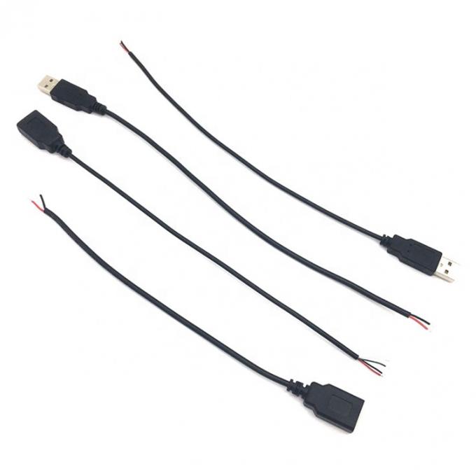 Männlich-Weiblich-USB 2.0 Typ A Stecker zum freien Ende eingelagertes offenes Pigtail-Drahtladekabel für LED-Band 2