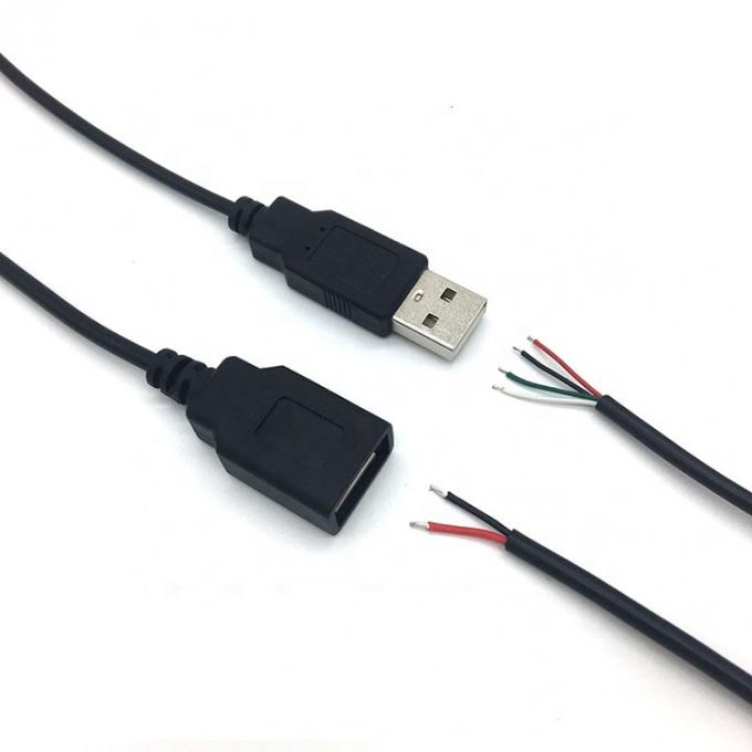 Männlich-Weiblich-USB 2.0 Typ A Stecker zum freien Ende eingelagertes offenes Pigtail-Drahtladekabel für LED-Band 5