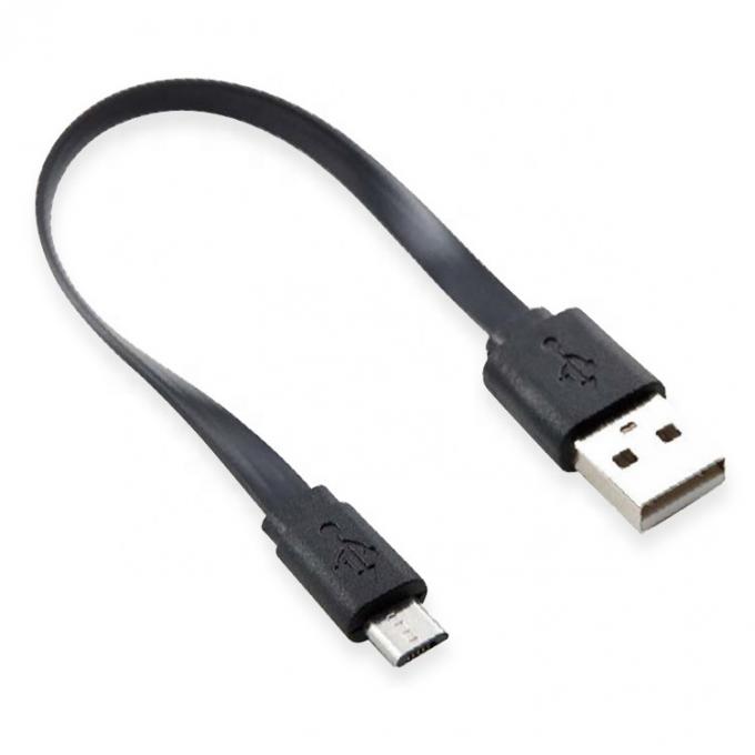 Kurz schwarz weiß flach Mikro-USB-Kabel für Power Bank Lautsprecher 0