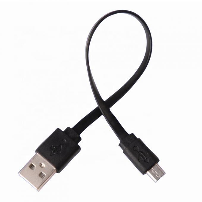 Kurz schwarz weiß flach Mikro-USB-Kabel für Power Bank Lautsprecher 1