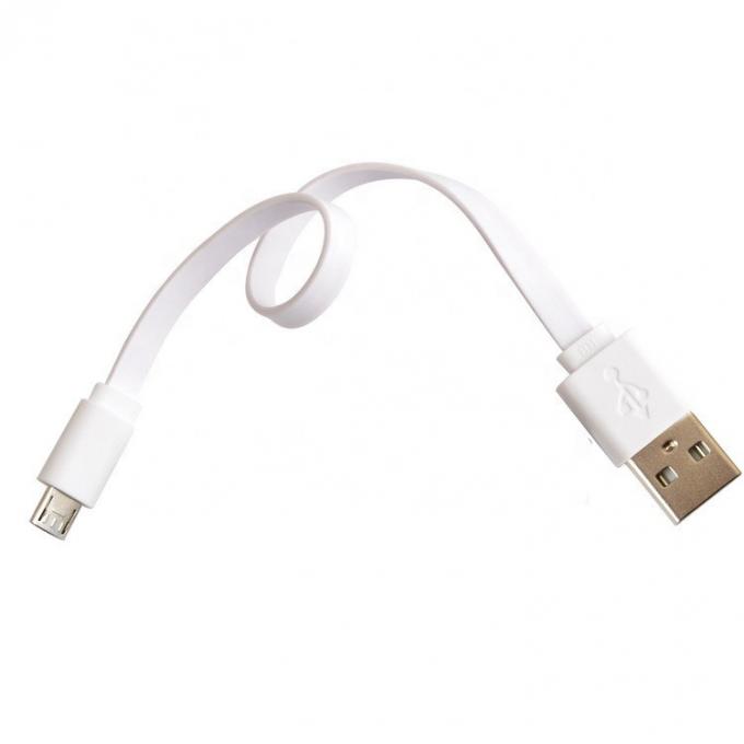Kurz schwarz weiß flach Mikro-USB-Kabel für Power Bank Lautsprecher 3
