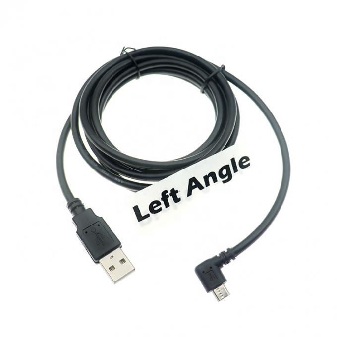 1m 2m 3m 5m 90 Grad linker Winkel Micro B 5p bis USB A männliches Kabel 0