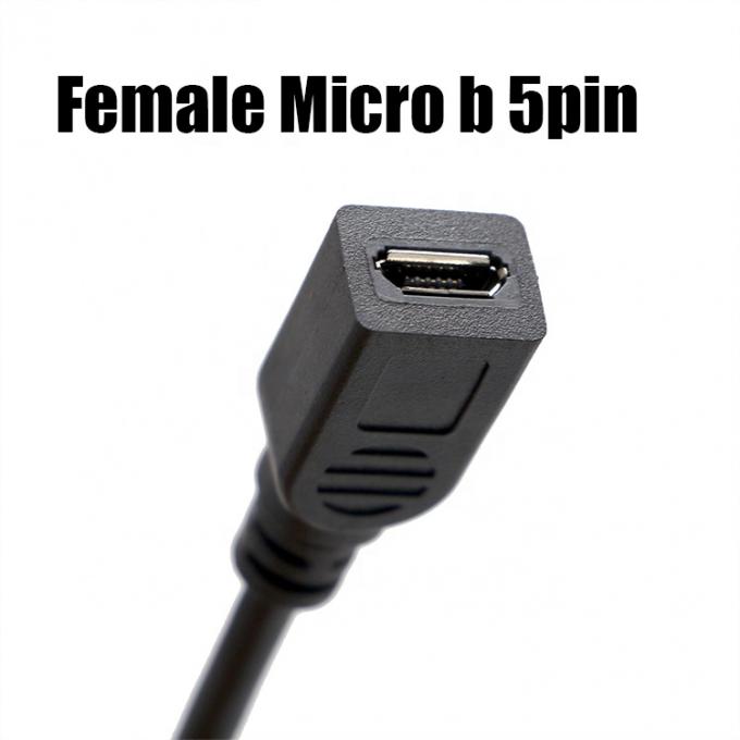 90 Grad links rechts nach oben nach unten Winkel Männlich zu weiblich Micro B USB 2.0-Verlängerungskabel 3