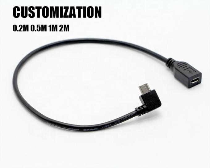 90 Grad links rechts nach oben nach unten Winkel Männlich zu weiblich Micro B USB 2.0-Verlängerungskabel 1