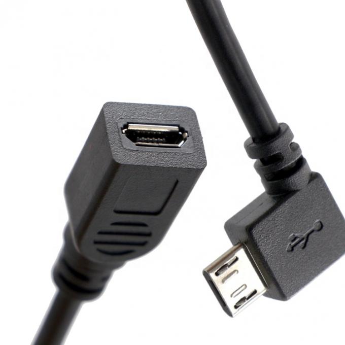 90 Grad links rechts nach oben nach unten Winkel Männlich zu weiblich Micro B USB 2.0-Verlängerungskabel 5