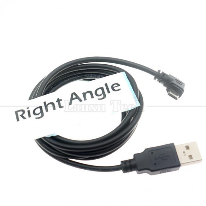 Anpassung 1m 2m 3m 90 Grad Rechtswinkel Micro B V8 Anschluss an USB-Datenlade-Kabel 3