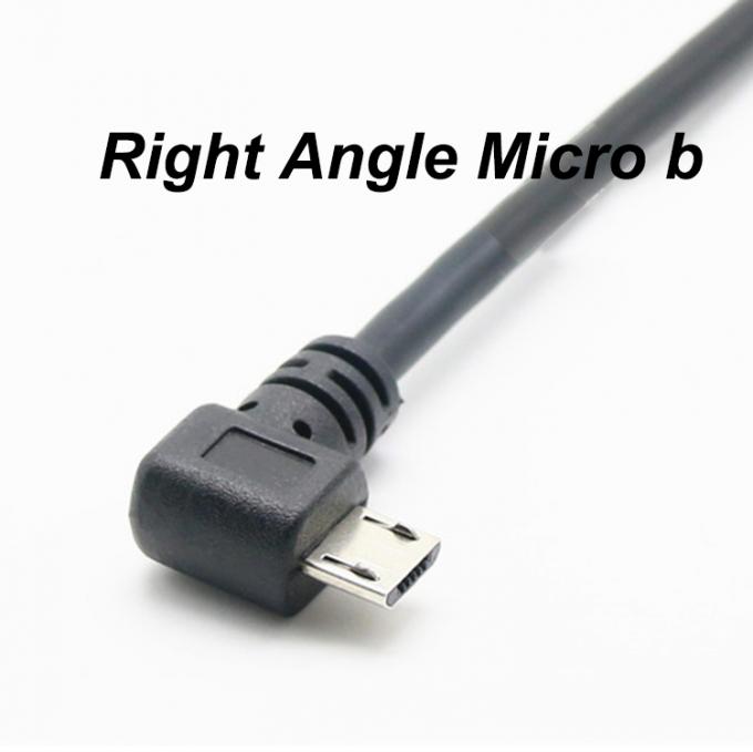 CUSTOM 1M 90 Grad Rechtswinkel USB A Männlich bis Mikro b Männlich Federgewickeltes USB-Kabel 2