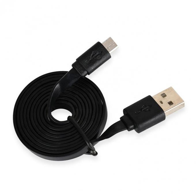 Schwarz-Weiß Flat Noodle Micro USB Kabel für Power Bank Lautsprecher Telefon 1