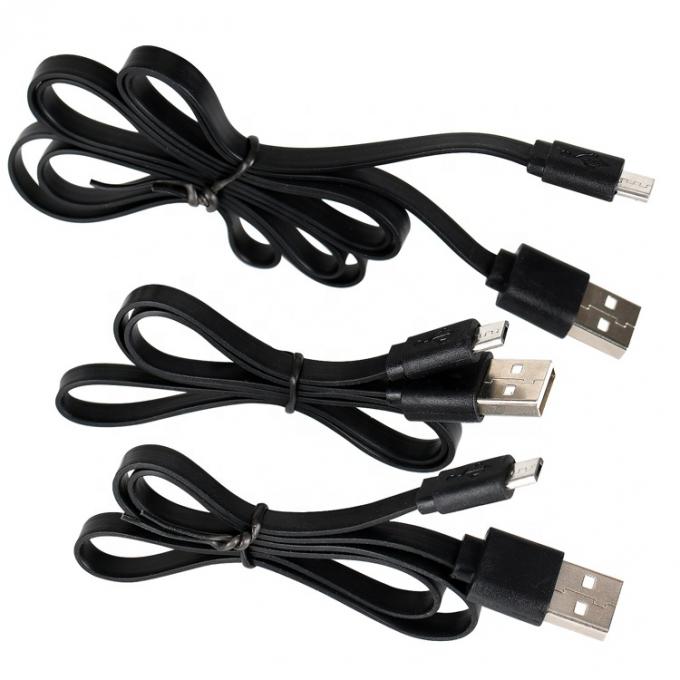 Schwarz-Weiß Flat Noodle Micro USB Kabel für Power Bank Lautsprecher Telefon 4