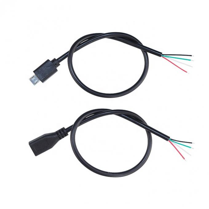 OEM-Datenladung 2 4 Kerne Micro USB Männlich Weiblich zum Öffnen nackte Drähte Pigtail Kabel 1