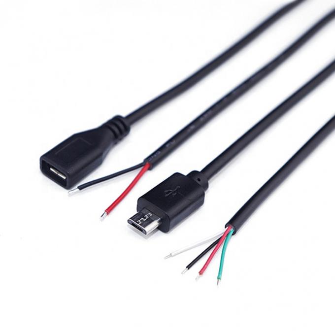 OEM-Datenladung 2 4 Kerne Micro USB Männlich Weiblich zum Öffnen nackte Drähte Pigtail Kabel 2