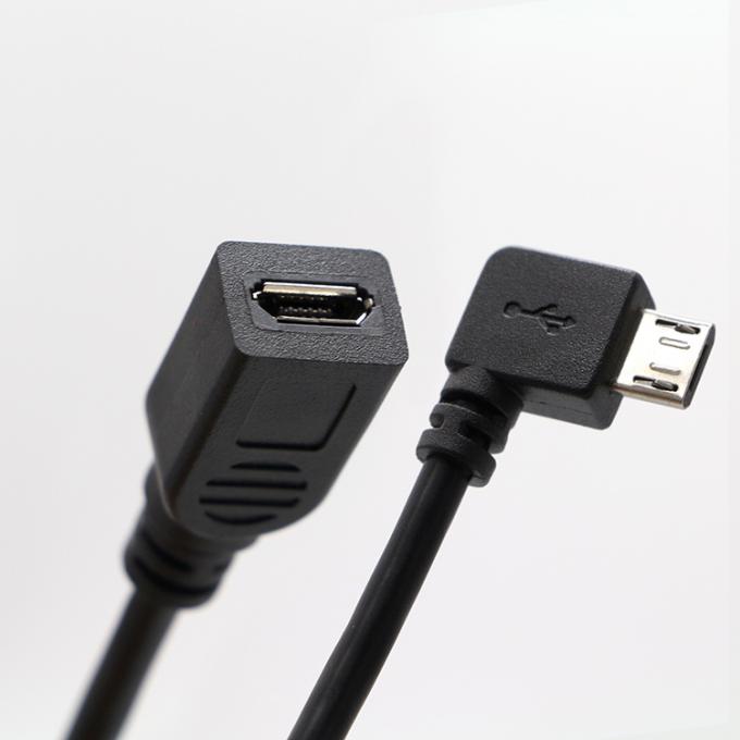 90 Grad rechten Winkel Männlich-Frauen-Micro-USB Kabel 1