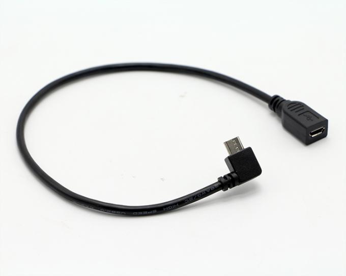 90 Grad rechten Winkel Männlich-Frauen-Micro-USB Kabel 4