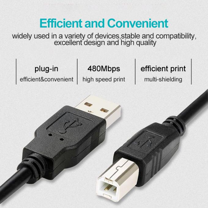 Hochwertiges 1m 2m 3m USB-B-zu-A-Männchen-Kabel für Druckerscanner 4