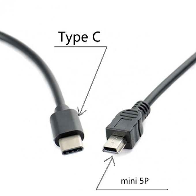 Datenladung USB Typ C zu Mini B 5 Pins USB OTG Kabel für Kamera 1