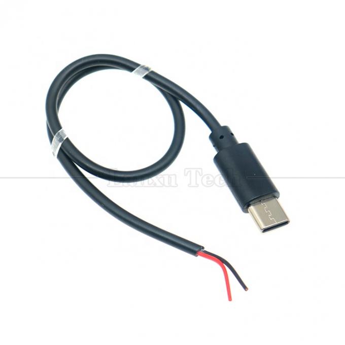 Benutzerdefinierte Datenladung 2 4 Kerne USB Typ C Männlich weiblich zu entblößtem offenem Draht Ende Schweinenschwanzkabel 2