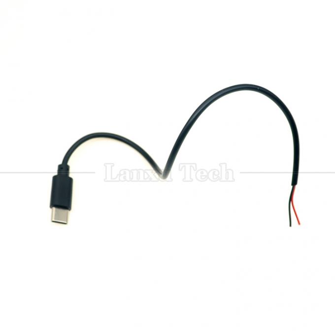 Benutzerdefinierte Datenladung 2 4 Kerne USB Typ C Männlich weiblich zu entblößtem offenem Draht Ende Schweinenschwanzkabel 6