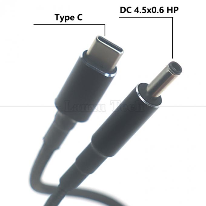 Nylon geflochten 100W 20V 5A PD Typ C bis DC 4.5x3.0 7.4x0.6 Adapter Ladekabel für HP Dell Lenovo Asus Acer Samsung Laptop 1