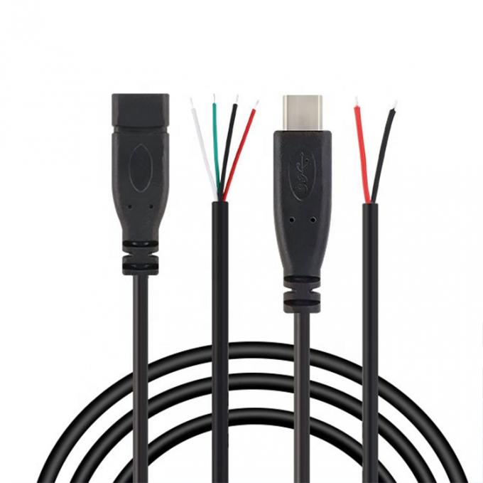 OEM 2 4 Kerne USB Typ C Männlich weiblich zu entferntem Open Wire End Pigtail Kabel 5