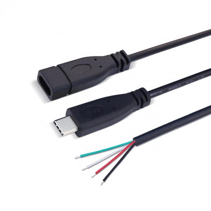 OEM 2 4 Kerne USB Typ C Männlich weiblich zu entferntem Open Wire End Pigtail Kabel 4