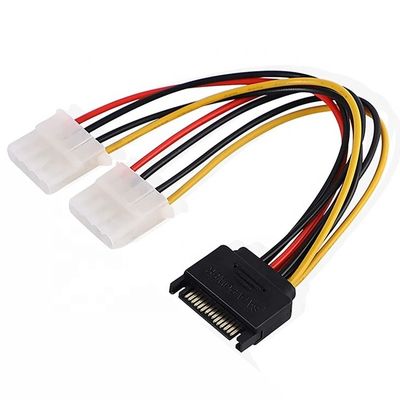 kaufen Sata 15 Pin Männlich zu Dual Molex 4 Pin Lp4 IDE Weiblich Festplatte Strom Y Adapter Konverterkabel für HDD SSD online manufacture