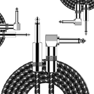 kaufen OEM 1M 1/4 Zoll 6,35mm TS Rechtswinkel Instrument Zubehör Bassverstärker Pedal Gitarre Jack Patch Kabel online manufacture