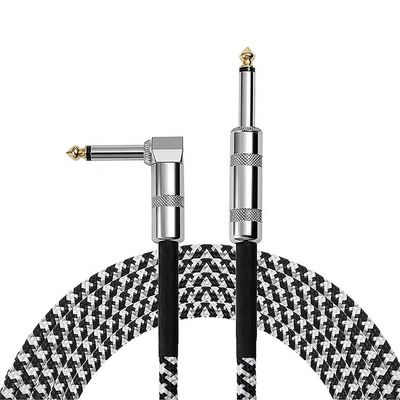 kaufen Dauerhafte geflochtenen rechten Winkel auf gerade 3M 10FT 1/4 Zoll TS Jack Musikinstrument Elektro-Gitarrenkabel online manufacture