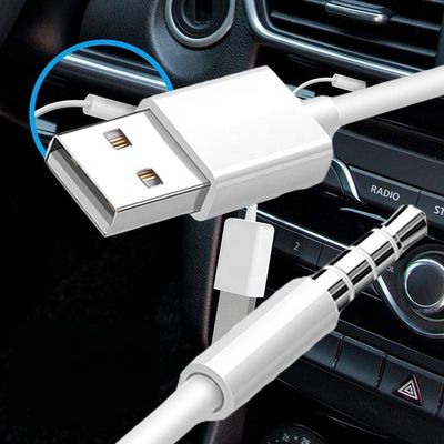 kaufen Kurzes USB 2.0 weiblich bis 3,5 mm Stecker Jack 3 Pole AUX-Wandler Adapterkabel für Auto online manufacture
