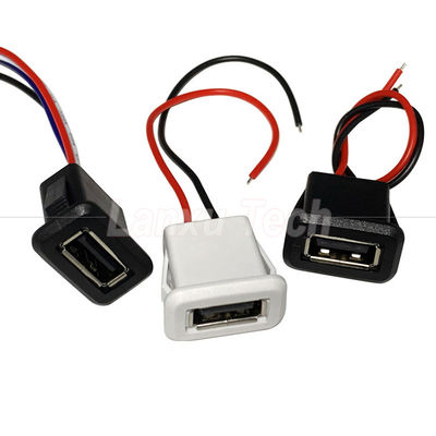kaufen Wasserdichtes USB Typ A Weibliche Steckdose Montage 2-Pin-Drahtkabel für LED-Lampenspielzeug online manufacture