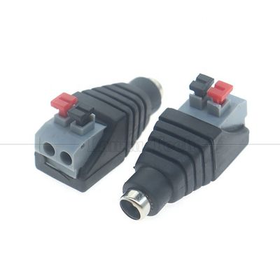kaufen Solderless Press Button DC 5.5*2.1mm Männlich weiblich Fass Jack zu 2p Drahtkabelanschluss für LED-Streifenkamera online manufacture