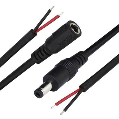 kaufen 1M 2M 3M Gleichstrom-Versorgungs-Eingangsfass Jack 2.1x5.5mm Männlich-Weiblich Steckdose zum offenen Pigtail Gleichstrom-Stromkabel online manufacture