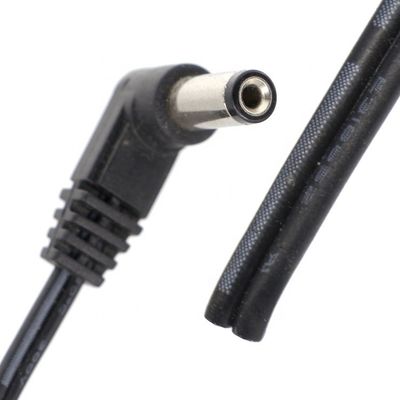 kaufen 90 Grad Winkel Gleichstrom-Fass Jack 2.1x5.5mm Männlich Weiblich zu öffnen Pigtail Gleichstrom-Stromkabel online manufacture