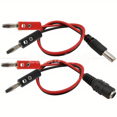 kaufen 12V Gleichstrom 5,5mm X 2,1mm Mann Fass Jack zu 4mm Bananen Stecker Test Leads Stromkabel online manufacture