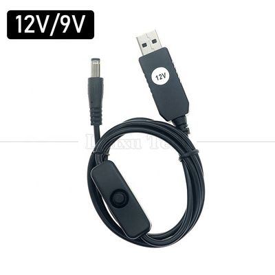 kaufen Hochwertiger Booster 5V USB auf 12V 9V DC 5,5x2,1mm Barrel Jack Ladegerät ON OFF Kabel mit Schalter für Router-Ventilator LED-Streifen online manufacture