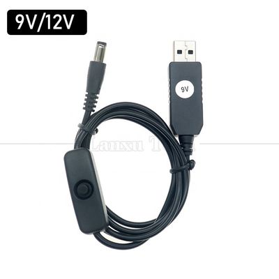 kaufen USB auf 9V 12V DC 5.5x2.1mm Jack-Ladegerät ON OFF Schaltkabel für Router-Ventilator LED-Streifenlautsprecher online manufacture