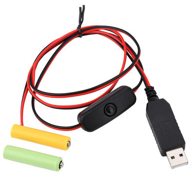 kaufen 1.5v 3v 4.5v 6v LR6 AA LR03 AAA Batterie-Eliminator Ersetzen USB-Schalter ON-OFF-Ladekabel für LED-Licht elektronisches Spielzeug online manufacture