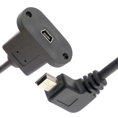 kaufen Schraubverriegelung 90 Grad Rechtswinkel Männlich-Fraulich Mini-USB-Panel-Verlängerungskabel online manufacture