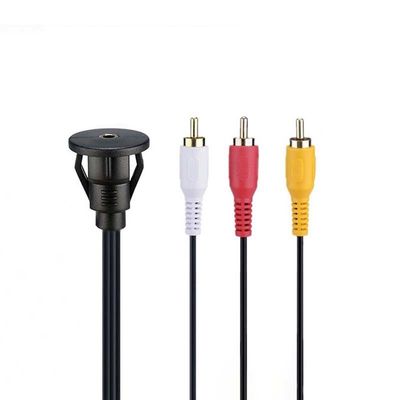 kaufen Custom DC 3.5 bis 3RCA wasserdichtes Erweiterungskabel mit Flush Mount Panel für Auto-Lkw-Boot-Motorradcomputer online manufacture